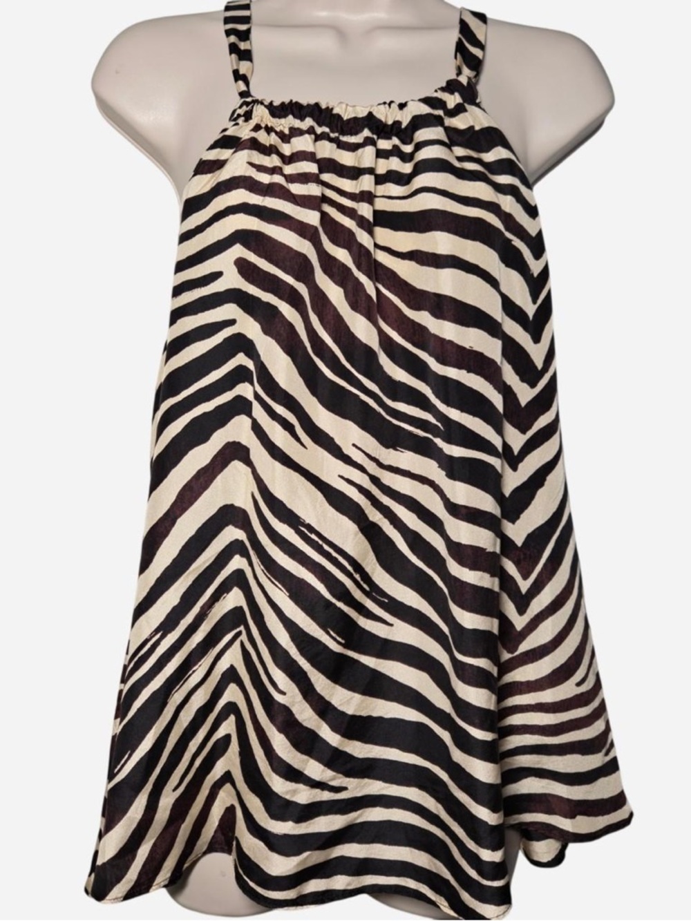 BANANA REPBUBLIC halter zebra print silk top - M